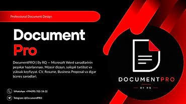 editor: DocumentPRO | By RQ — Microsoft Word sənədlərinin peşəkar hazırlanması — 2