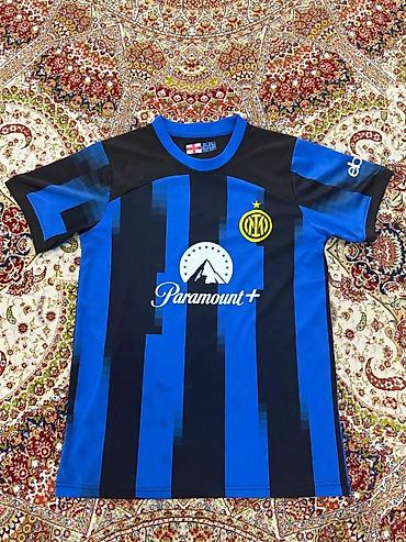 майку: Футбольная майка Inter Milano (Интер) с вертикальными синими и чёрными — 1