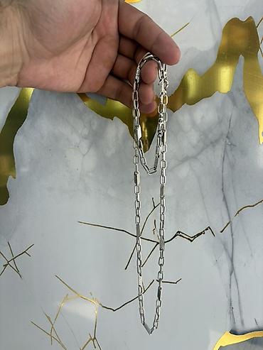 tifani sep: Gümüş rəngli zəncir boyunbağı - Material: gümüş rəngli metal ərinti - — 2