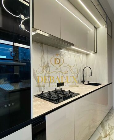 Sifarişlə mətbəx mebeli: Sifarişlə mətbəx dəsti, Özü çəkən petlələr, Sadə laminat, Kredit yoxdur, Rayonlara çatdırılma, Pulsuz çatdırılma — 20