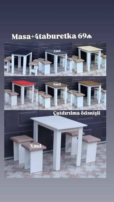 ucuz metbex stol stullari: Mətbəx üçün, Yeni, Açılmayan, Dördbucaq masa, 4 stul