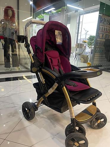 Коляски: Прогулочная коляска для детей, бордовая - Удобное сиденье с мягким — 6