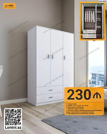 Ev və bağ: 3 qapılı ağ dolab Xüsusiyyətlər: - Ölçülər: Dərinlik 47 sm × — 1