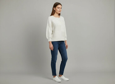 kapcie na szydełku damskie: Women`s sweater, size One size