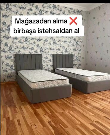 Çarpayılar: Yeni, Təknəfərlik çarpayı, Bazalı, Matras ilə, Siyirməsiz, Azərbaycan — 2
