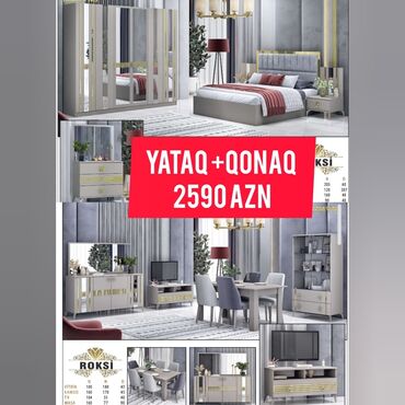 Yataq otağı dəstləri: İkinəfərlik çarpayı, Dolab, Komod, Termo, Azərbaycan, Yeni — 8