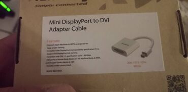 punjac za laptop cena: Mini display port to DVI Adapter cable 7ZMD Mini DisplayPort na DVI