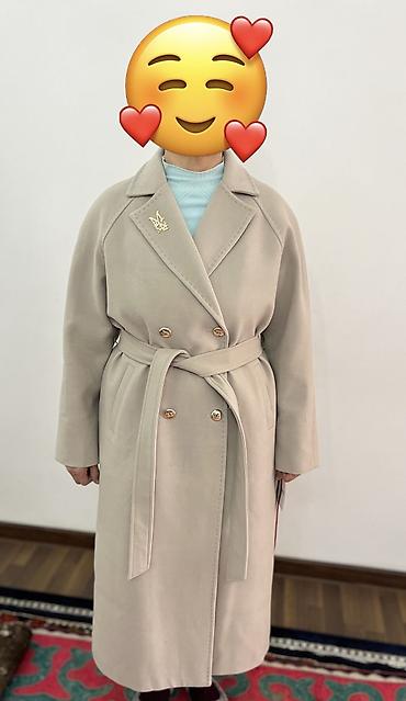 Пальто: Пальто, Классика, Осень-весна, Ангора, Длинная модель, Двубортная модель, 2XL — 2