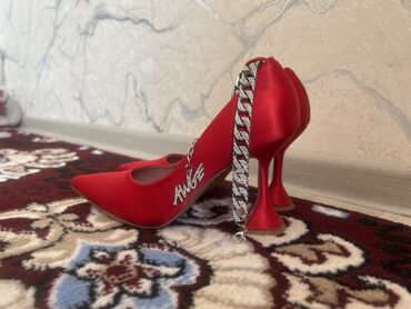 женский ботинка: Туфли 38, цвет - Красный