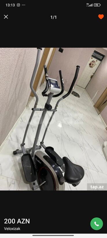 qacmaq ucun trenajor: Evdə məşq etmək üçün ideal olan bu elliptik trenajor, bütün bədən