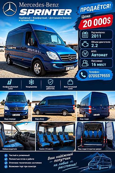 бризгавик на спринтер: Mercedes-Benz Спринтер: 2011 г., 2.2 л, Автомат, Дизель, Бус — 1