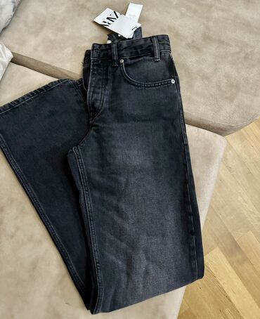 şalvar qadın: Джинсы Zara, XS (EU 34), цвет - Черный