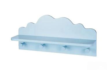 Ostali dečiji nameštaj: Zidna polica sa kukicama – „oblaci“ - Dekorativna polica za dečiju — 3