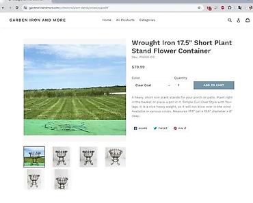 Žardinjere: Kovane gvozdene postolje/korpa za cveće - Materijal: kovan gvožđe — 3