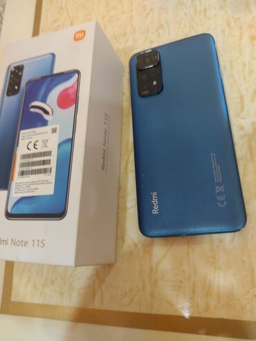 аккумулятор кредит: Redmi Note 11S, 128 GB, rəng - Göy, Düyməli, Sensor, Barmaq izi