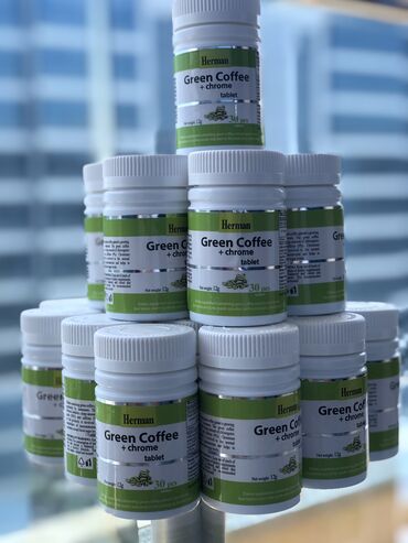 Herman Green Coffee + chrome tabletləri 100% organik,tam zərərsiz Sizi