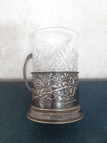 dekor qab: Stəkanlar, rəng - Gümüşü, Şüşə, 1 əd, Rusiya — 3