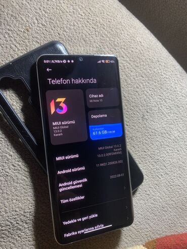 Xiaomi: Xiaomi Mi Note 10, 128 GB, rəng - Mavi, 
 Barmaq izi — 6