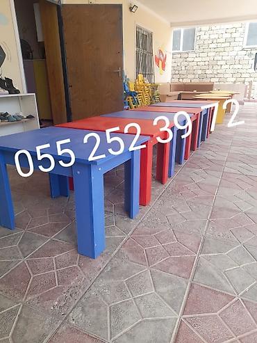 Uşaq masaları: Oğlan üçün, Yeni, Siyirməsiz, Bağça masası, Stulsuz — 3