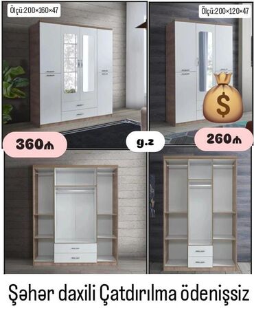 sifaner: Yeni, Düz dolab, Qarderob, paltar dolabı