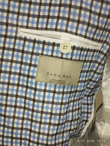 pull and bear kengur jakne: Muški sako sa dezenom sitne kocke (plavo-belo-braon) Lično preuzimanje — 8