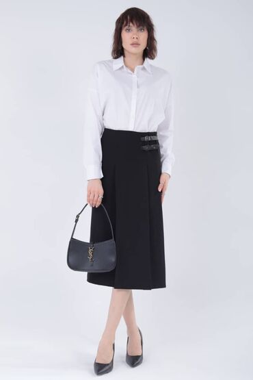 спортивное оборудование: Юбка, Юбканын модели: Түз, Миди, Трикотаж, Бели өйдө