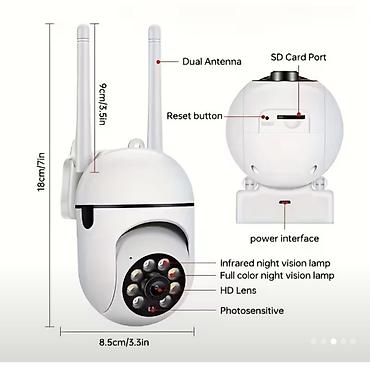 ip 8: 2.4G Wi‑Fi IP Təhlükəsizlik Kamerası - 355° fırlanma + 90° vertikal — 3