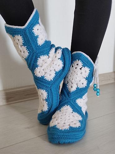 Домашние тапочки: Домашние тапочки, 38.5, Новый, цвет - Голубой, Самовывоз — 2