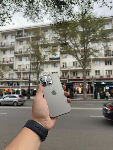 Apple iPhone: IPhone 15 Pro, 128 GB, Natural Titanium, Zəmanət, Barmaq izi, Simsiz şarj