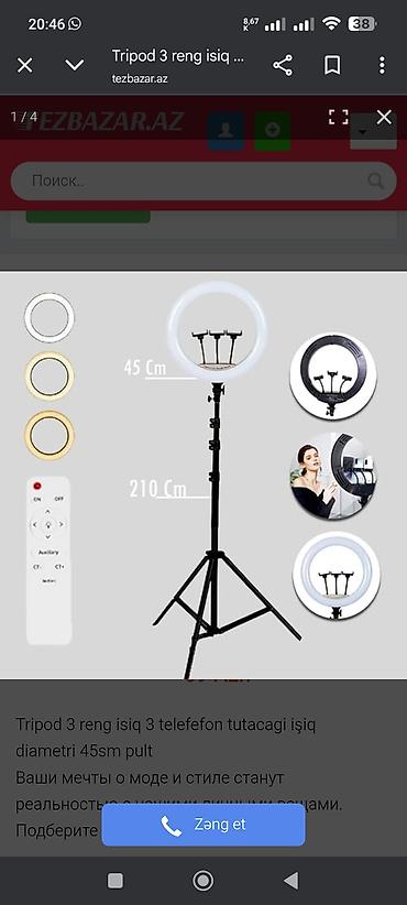 tiktok ışığı: ✅led işiq tripod ✅i̇dare etme pultu var ✅3 telefon tutacaği ✅18 i̇nch — 4