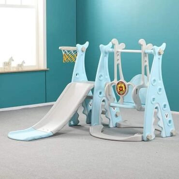 gimnastika za bebe: 13990 Zabavni park za decu sa košem,toboganom i ljuljaskom 1-5god