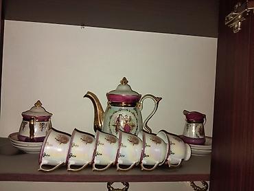 saxta baba saxta can: Çay dəsti, rəng - Bənövşəyi, Farfor, Madonna — 1
