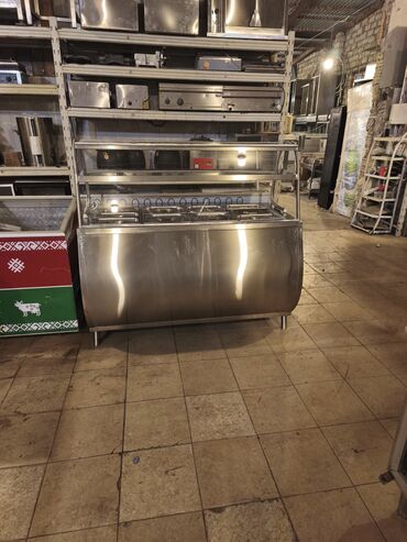 ПО для бизнеса: Paslanmayan poladdan vitrinli isti bufet/süfrə xətti - Material: tam