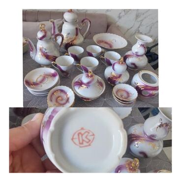 Masa və oturacaq dəstləri: Çay dəsti, rəng - Ağ, 6 nəfərlik