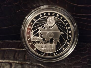 golden dragon amusement монета цена: Серебряная монета 20 турецких лир Karabağ Azerbaycandır, 2020 год, 925