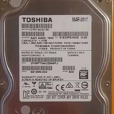 Комплектующие для ПК: Накопитель для ПК, Б/у, HDD, 1 ТБ, 3.5", Для ПК — 4
