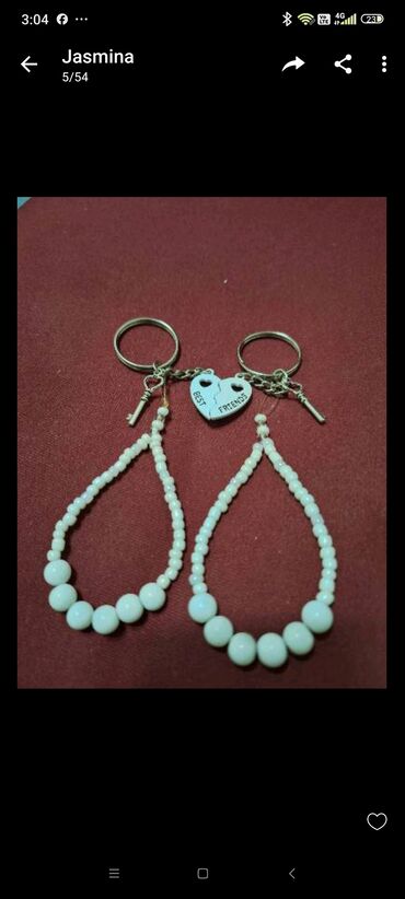 Privesci za nakit: Set prijateljskih priveza za ključeve – 2 komada. - Dizajn: metalni — 3