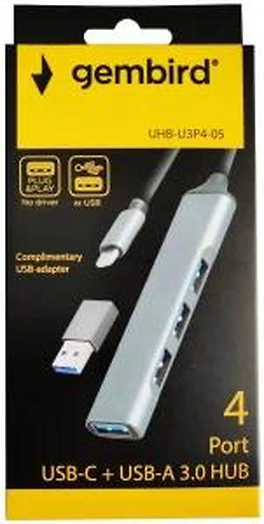Druga oprema za računare i laptopove: Gembird UHB-U3P4-05 – 4-portni USB hub (USB‑C + USB‑A 3.0) - — 12