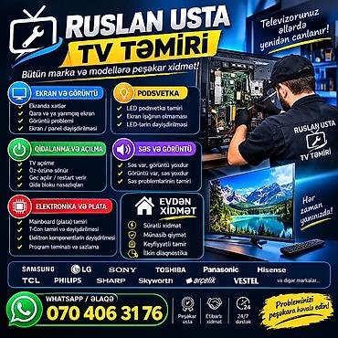baki tikis evi elaqe nomresi: 📺 RUSLAN USTA — TV TƏMİRİ 🔧 Bütün marka və modellərə peşəkar xidmət — 1