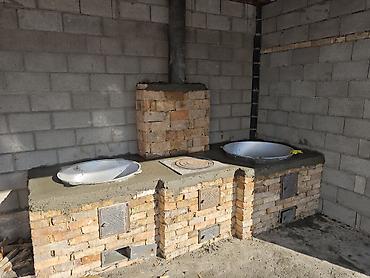 Дровяные печи: Уличная/домашняя дровяная очаговая печь под казаны (стационарный — 19