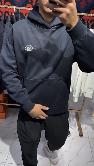 Эркектер кийими: Эркектердин толстовкасы, M, Li-Ning, Жаңы, түсү - Кара, Өзү алып кетүү — 4