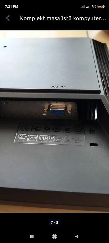 komputer dəsti: Komplekt masaüstü kompyuter satılır. Monitor: Acer 19 dyum 75 hz Keys — 4