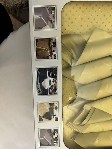 Qab-qacaq və mətbəx ləvazimatları: Home Collection süfrə dəsti Məhsul: Zərif naxışlı, qızılı rəngdə masa — 2