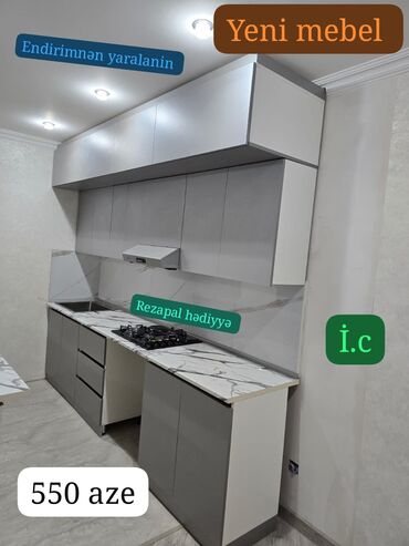 mətbəx mebelləri: Yeni Mətbəx mebeli 550₼ Ölçü 2.80 rəng seçimi var çatdırılma