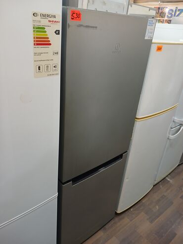 Soyuducular: 2 qapılı Indesit Soyuducu Satılır, rəng - Boz