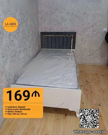 8 mart ucun hediyeler: Təknəfərlik çarpayı, Bazasız, Matras ilə, Siyirməsiz