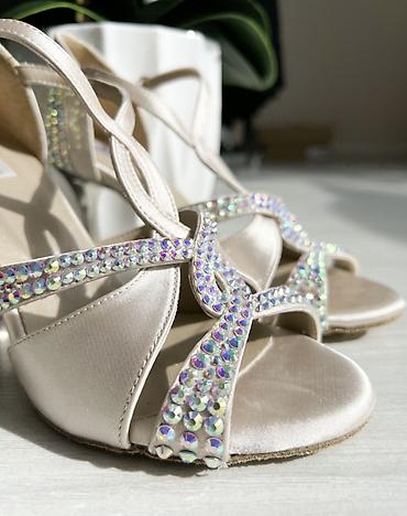 swarovski: Женская танцевальная обувь из натуральной кожи Для бачаты, латина — 4
