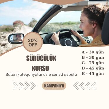 Sürücülük kursları: Sürücülük kursları | | Sedan, Cip | (A), (B), (C)