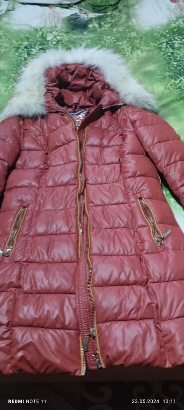 теплые женские куртки на зиму: Пуховик, По колено, С мехом, 2XL (EU 44)