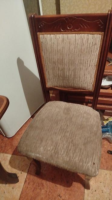 calisma stulu: Yumuşaq oturacaqlı taxta stul - Material: möhkəm ağac karkas — 1